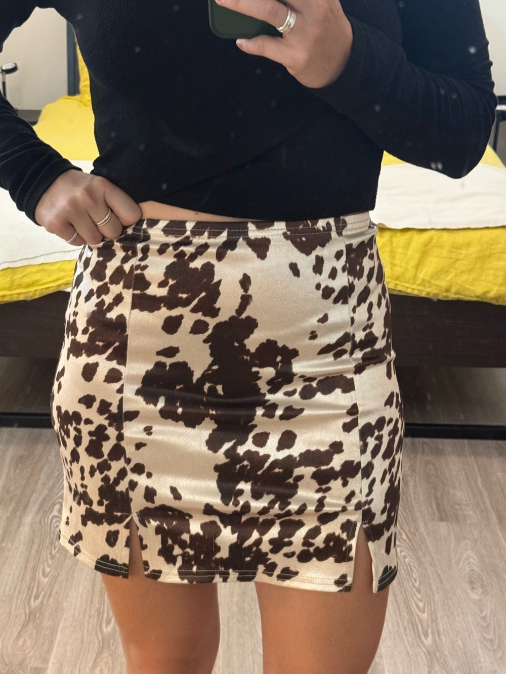 Urban Outfitters Cow Print Mini Skirt